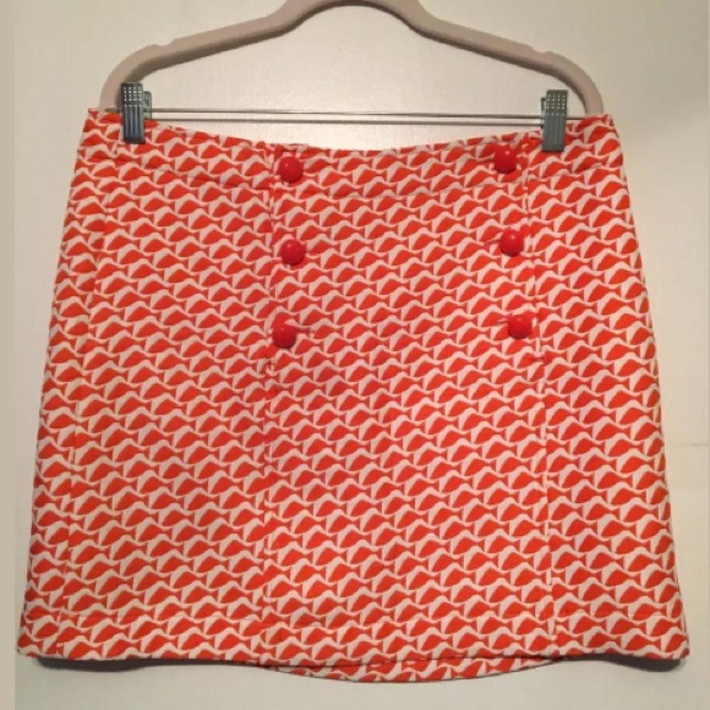 Vineyard Vines Geometric Geo Fish Orange Skirt